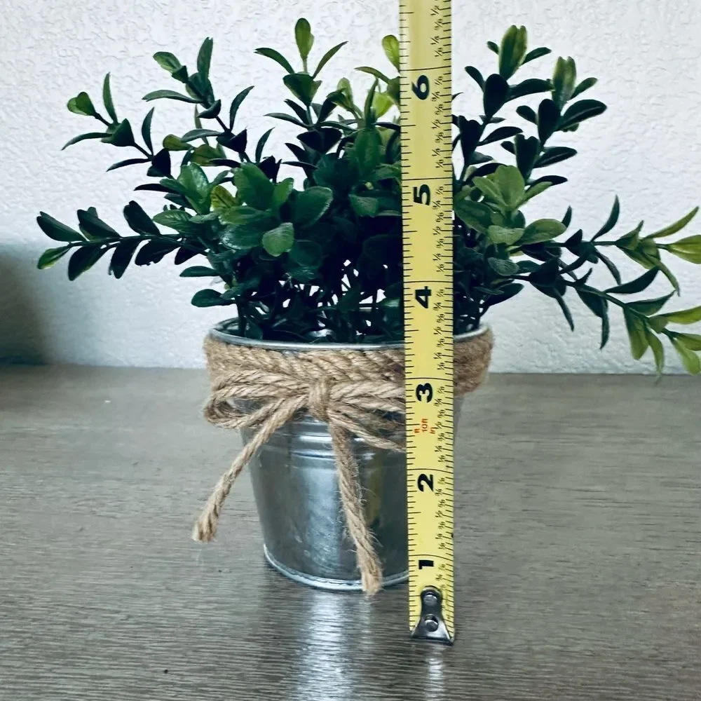 Eucalyptus Tin Planter Farmhouse Decor Faux Green Plant
